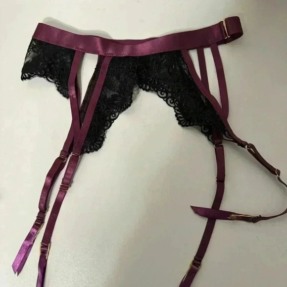 NWOT OH LA LA CHERI BERRY AND BLACK LACE GARTER BELT M - Picture 5 of 5